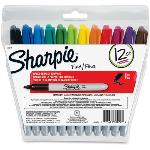 SHARPIE Newell Brands SAN30072 Fine Point Permanent Marker 12pk