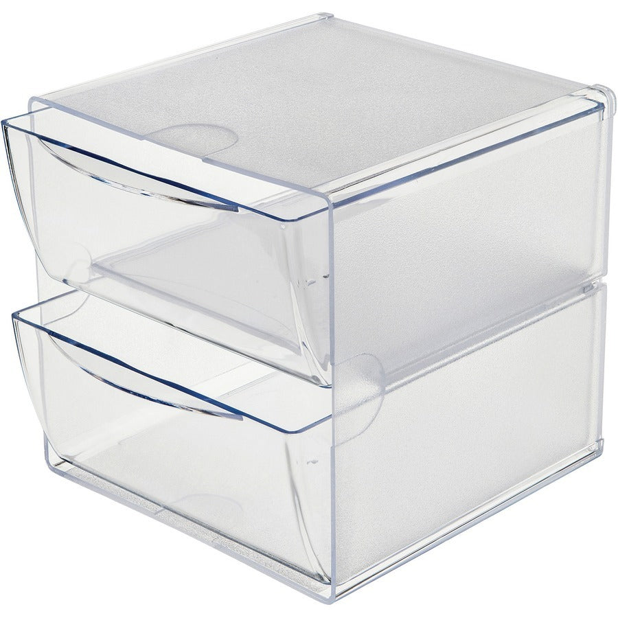 DEFLECTO Deflecto DEF350101 Stackable Cube Organizer (2 Drawers, 6 in x 6 in x 7.5 in)