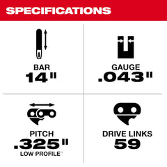 Milwaukee Tool 49-16-2744 14 Top Handle Chainsaw Chain