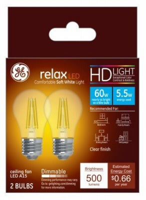 GE G E Lighting 36980 A15 Led Ceiling Fan Bulb 5.5W 2-pack