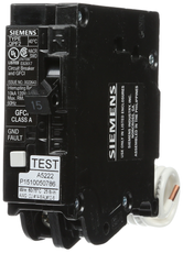 Siemens QF115A 1-Pole 15 Amp 120 VAC 10 kA Ground Fault Circuit Interrupter