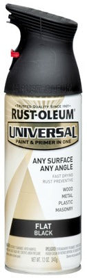 RUST-OLEUM Rust-oleum 245198 Flat Black Universal Spray Paint 12 Oz