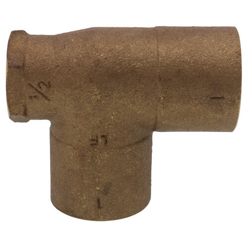 Everflow CFCT1121-NL | 1 x 1/2 x 1 NOM Cast Brass Reducing Tee C x F x C Lead Free