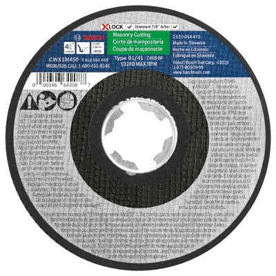 BOSCH Bosch CWX1M450 4.5in Masonry Cutting Wheel X-lock 24 Grit 25pk