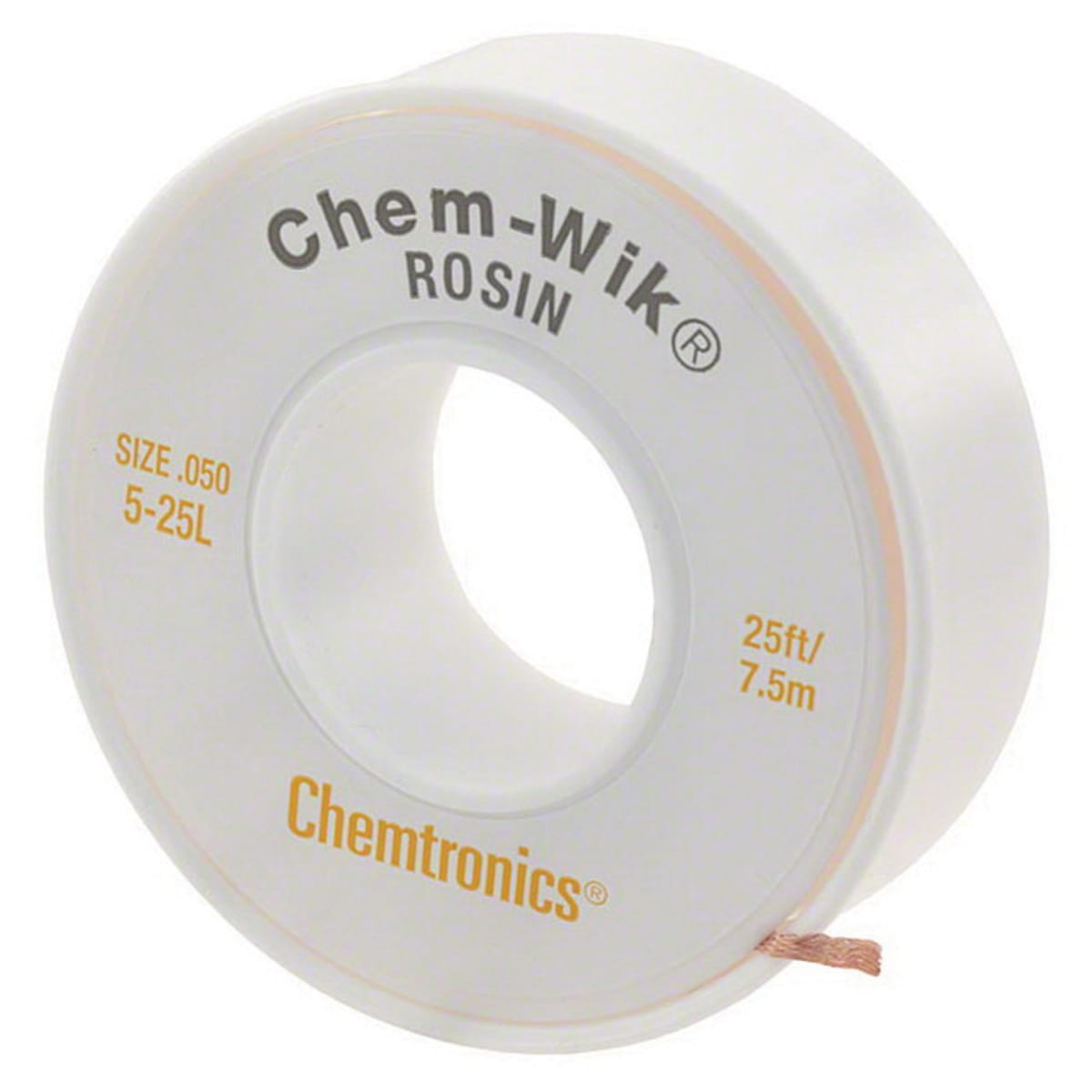 Chemtronics 5-25L Chem-Wik Rosin Activated Desoldering Braid, 0.050 x 25' Replacement MPN: CHE5-25L