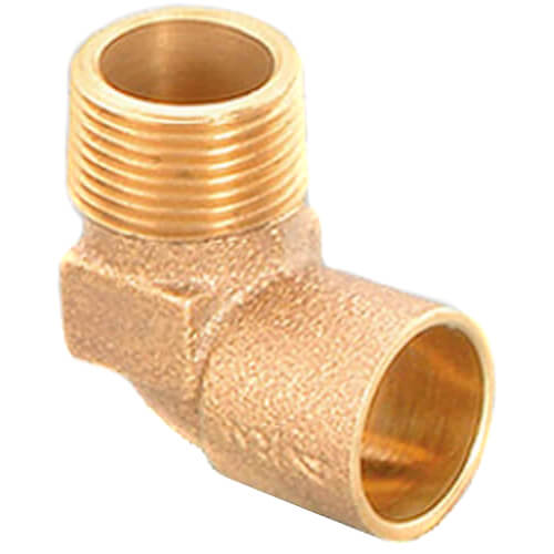 Everflow CMNL3412-NL | 3/4 X 1/2 NOM 90 Cast Brass Reducing Elbow C X M Lead Free