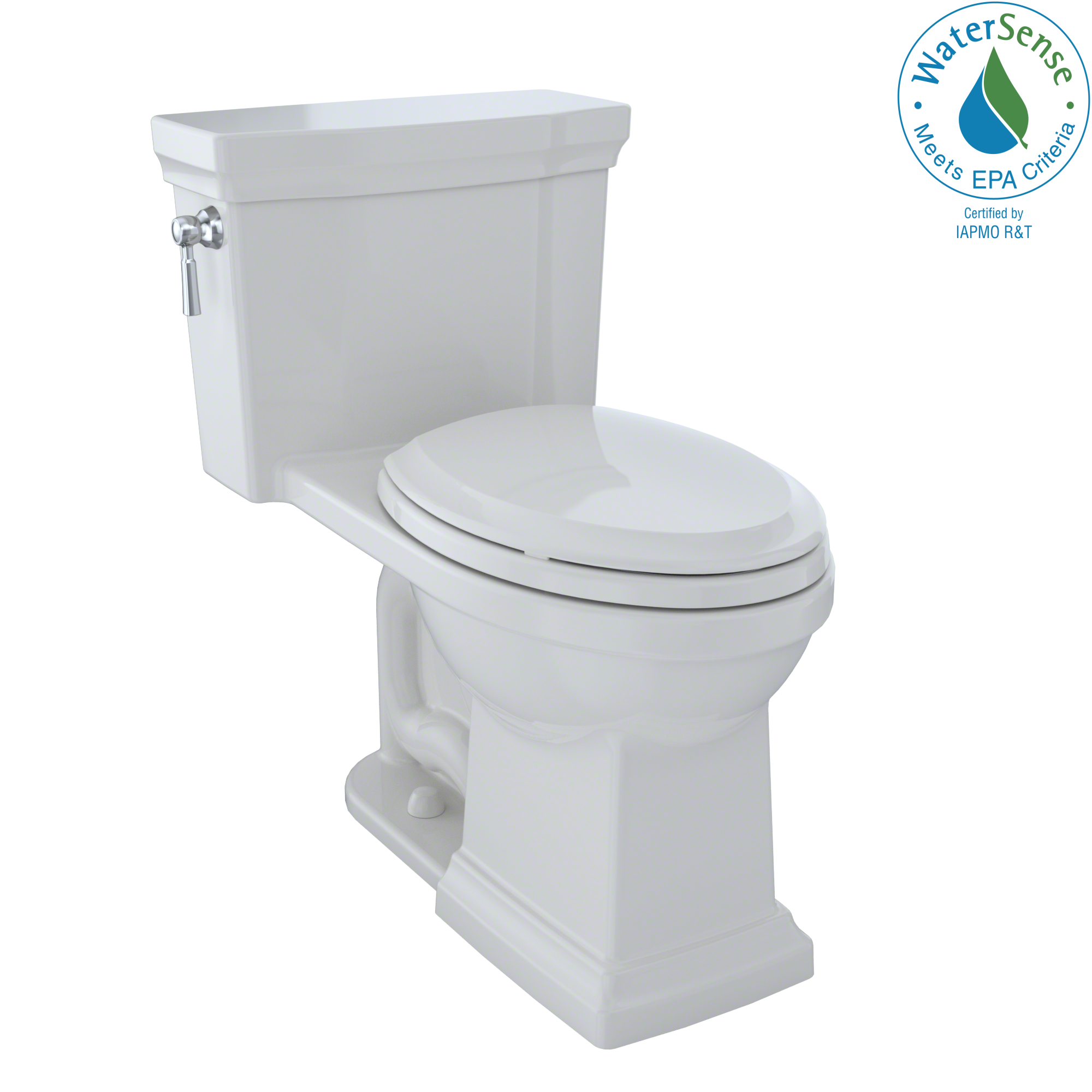 Toto MS814224CEFG#11 Promenade II One-Piece Elongated 1.28 GPF Universal Height Toilet with CEFIONTECT, Colonial White