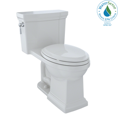 Toto MS814224CEFG#11 Promenade II One-Piece Elongated 1.28 GPF Universal Height Toilet with CEFIONTECT, Colonial White