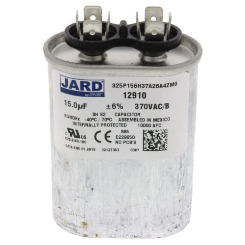 Trane SFCAP15440 Capacitor 15 MFD 370/440V Oval Run Replacement CPT00180