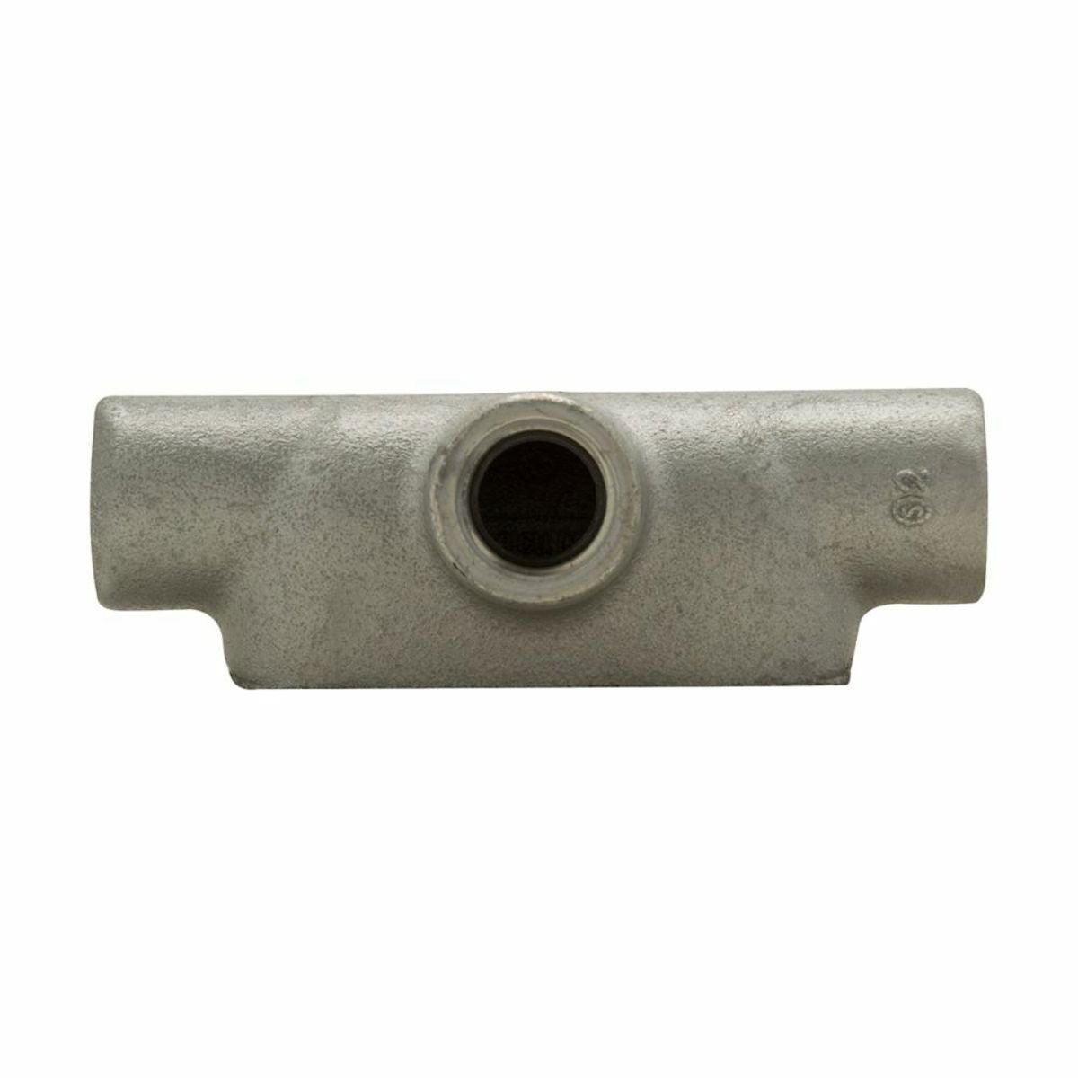 Eaton T57 Condulet Form 7 conduit outlet body, Feraloy iron alloy, T shape, 1-1/2