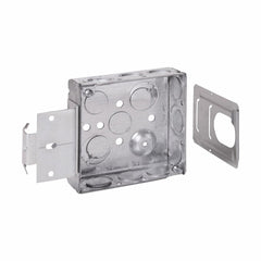 Eaton TP404MSB Eaton Crouse-Hinds Series Square Outlet Box, 4, (2) 1/2, (2) 1/2, (1) 3/4 E