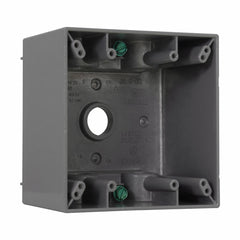 Crouse-Hinds TP7134 2-5/8 Gray Die-Cast Aluminum 2-Gang Weatherproof Outlet Box