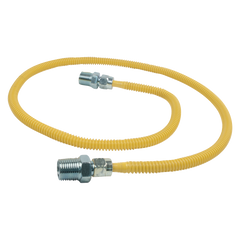 BrassCraft CSSL44-48 ProCoat 1/2 in. MIP x 1/2 in. MIP x 48 in. Stainless Steel Gas Connector