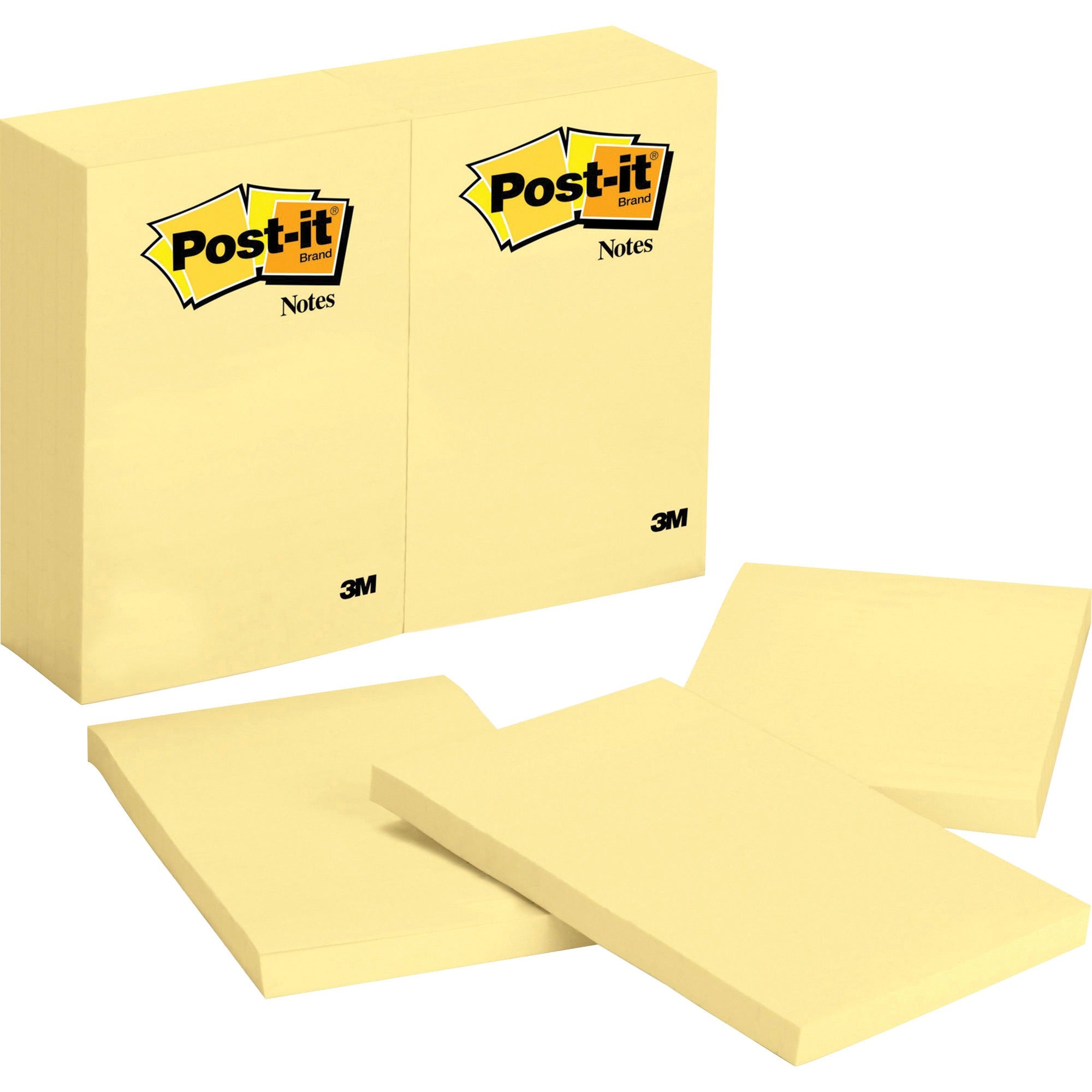 3M 3M MMM659YWBD Post-it Notes Original Notepads 4 inches x 6 inches (12/Pack 2/Bundle)