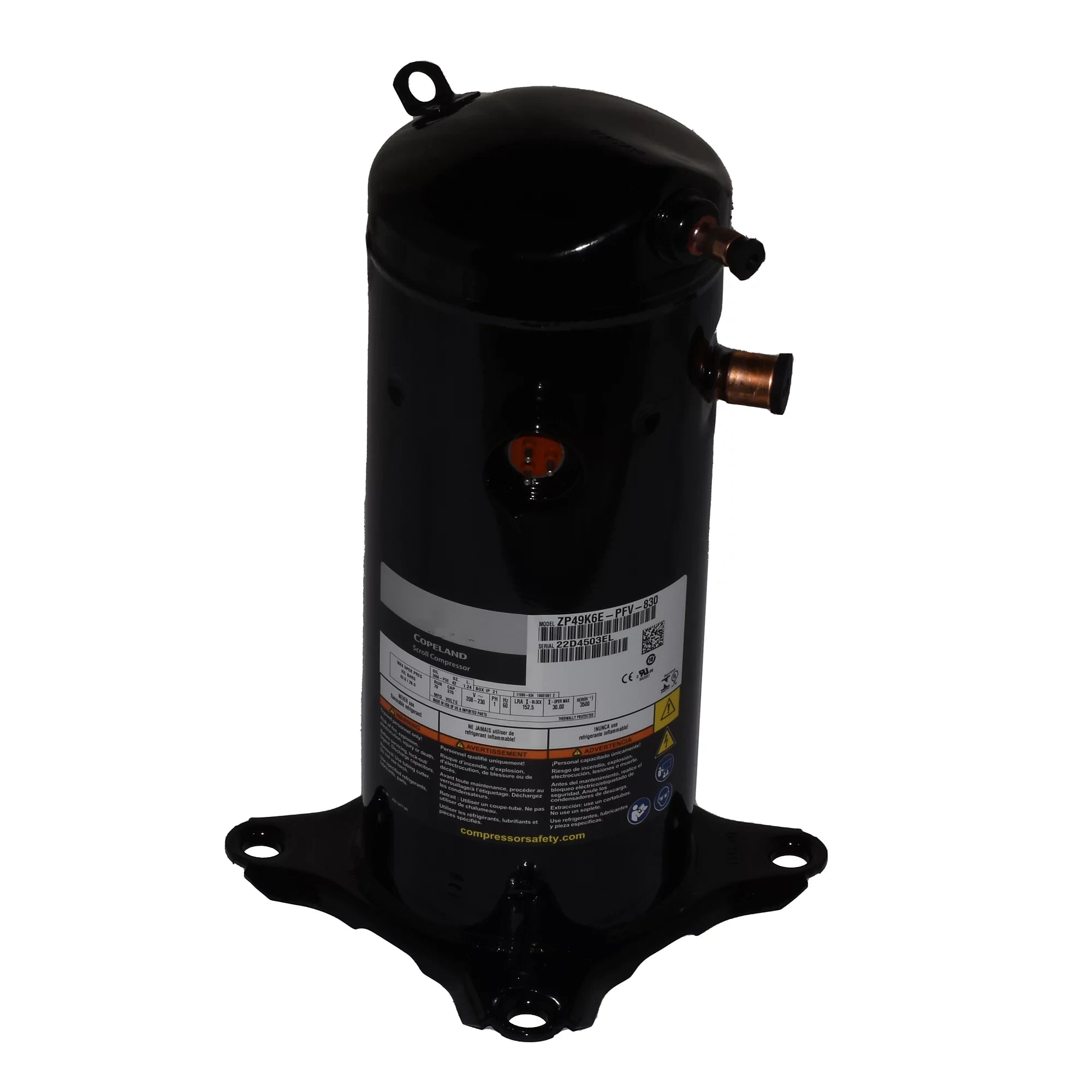 COPELAND Copeland ZP49K6E-PFV-830 Scroll Compressor 49,000 BTU (EA) ICPZP49K6EPFV830