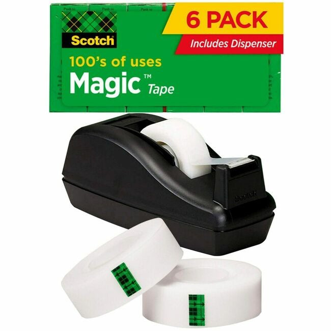 3M 3M MMM810C40BK Magic Tape Desktop Dispenser Value Pack 6 Pack