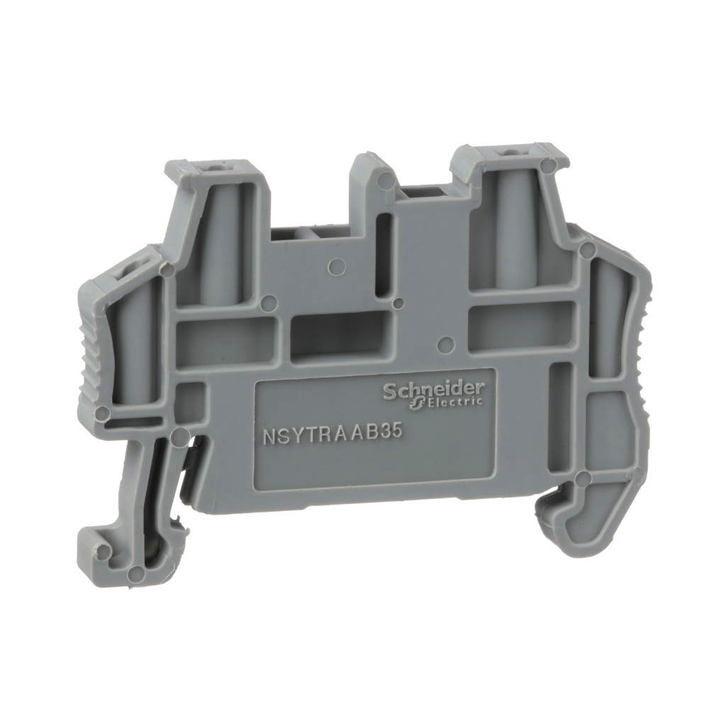 Schneider Electric NSYTRAAB35 Clip-On 35 mm Din Rail Gray Screw Terminal Block End Bracket