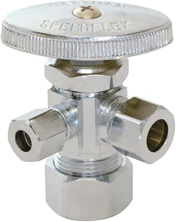 EASTMAN Eastman 04351LF SpeedFlex Multi-Turn Dual-Outlet Stop Valve (3/8 in x 1/4 in x 5/8 in)