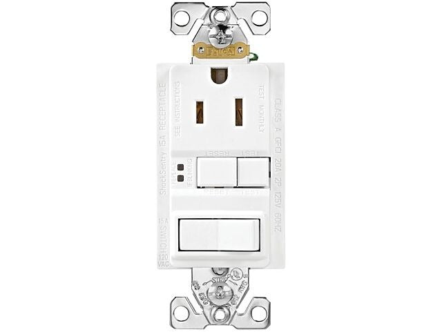 EATON EATON SGFS15W-MSP GFCI Receptacle Outlet with Feed-Through Switch