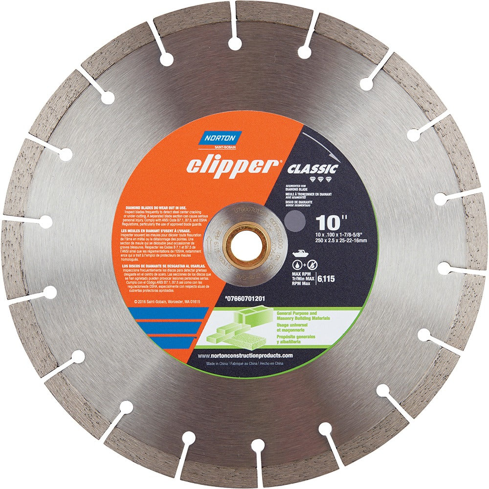 NORTON Norton 07660701201 Diamond Saw Blade 10 in 5/8 in Arbor