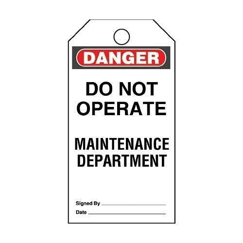 PANDUIT Panduit PVT-44 Plastic Safety Tag Danger Do Not Operate