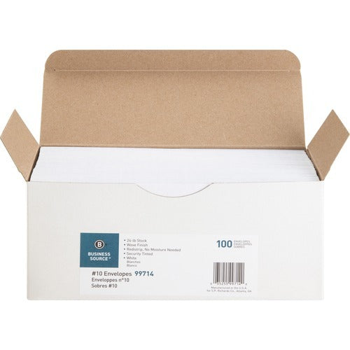 BUSINESS SOURCE Business Source BSN99714 Security Envelope Size 10 Red 100