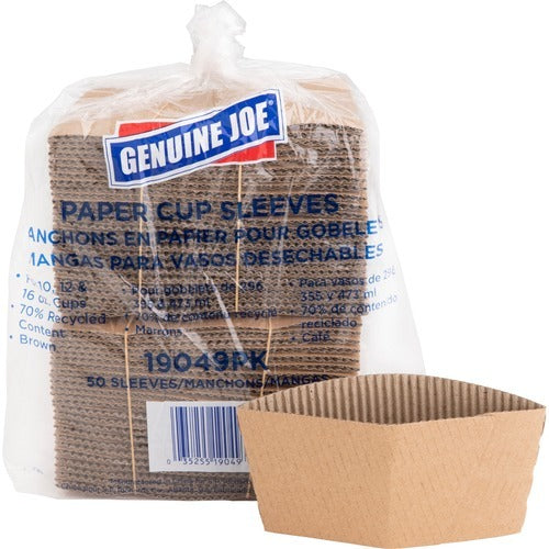 GENUINE JOE Genuine Joe GJO19049 Corrugated Cup Sleeves 50 Pack