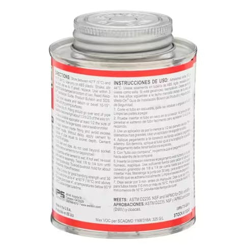IPS Ips 10245 773 ABS Cement 1/2 Pint Can with Applicator Cap