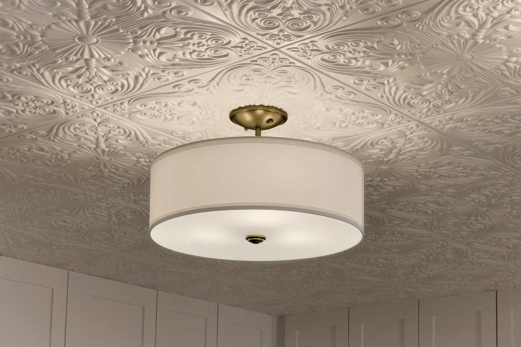 KICHLER Kichler 43675NBR Semi-flush Mount Light 3-light Natural Brass