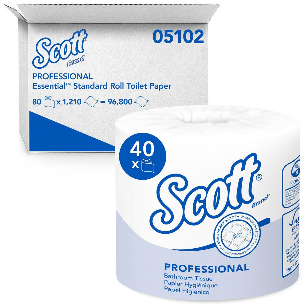 KIMBERLY-CLARK Scott 05102 Standard Roll Bathroom Tissue 80 Rolls