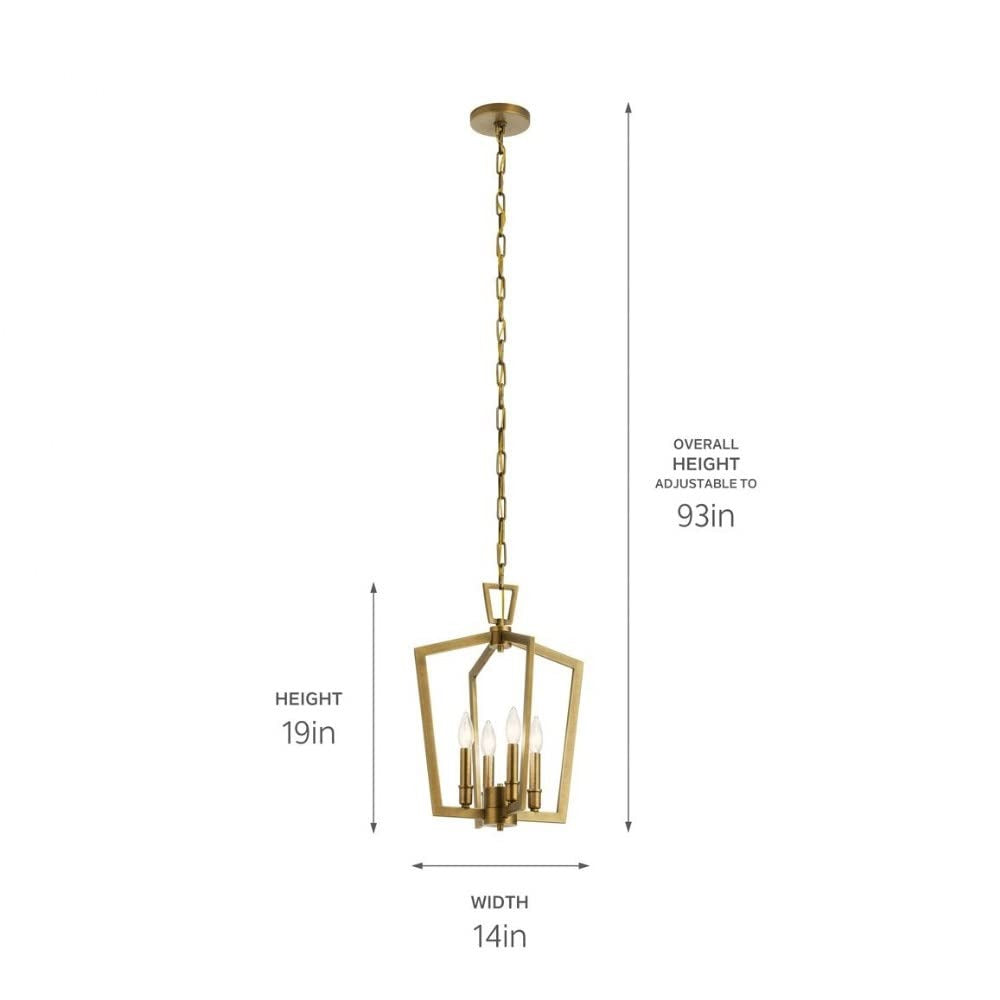 KICHLER Kichler 43498NBR 4-light Pendant Light Natural Brass