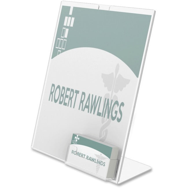 DEFLECTO Deflecto DEF590601 Slanted sign holder Business card pocket 8-1/2 x 11