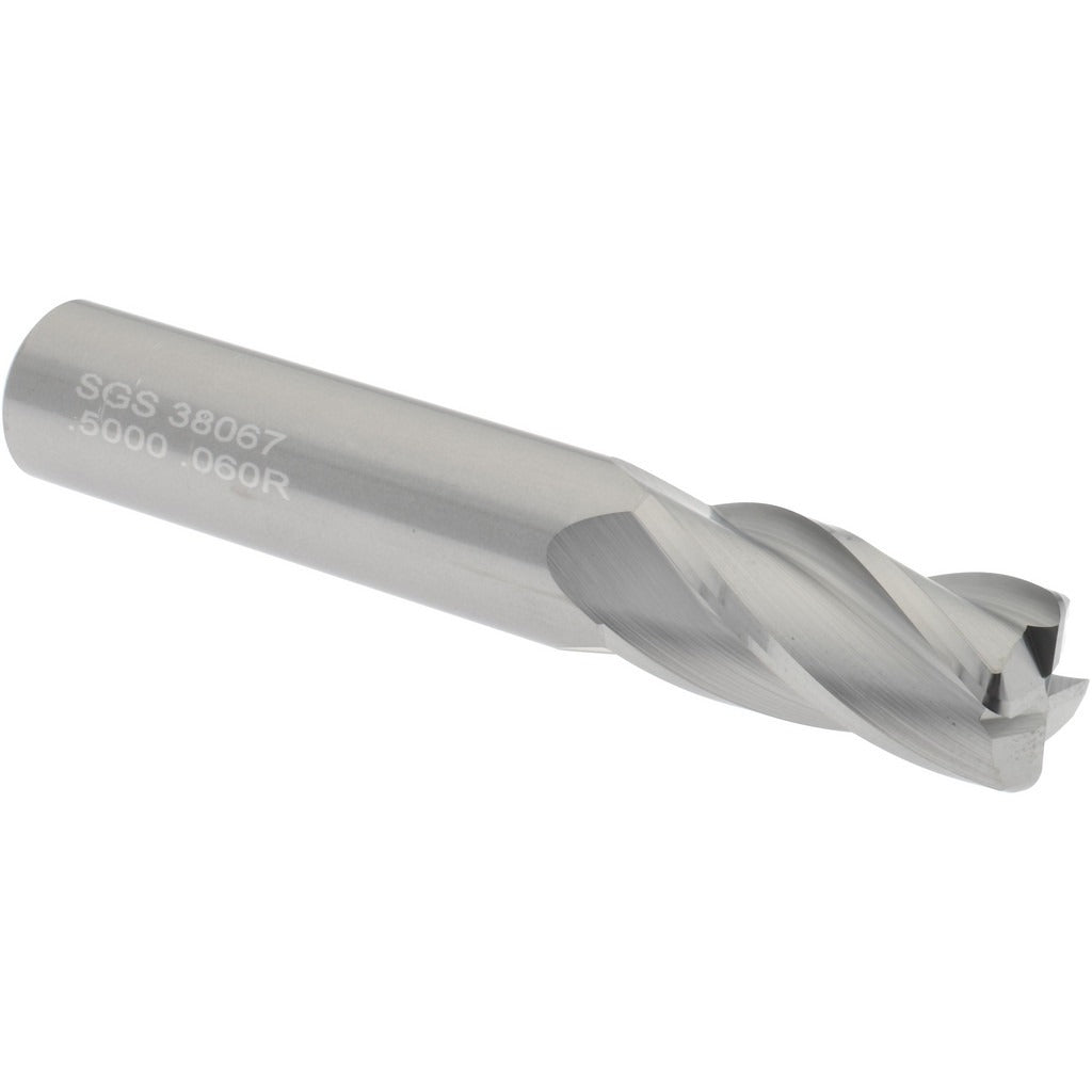 KYOCERA SGS PRECISION TOOLS Sgs 38067 Corner Radius End Mill 1/2 in 4 Flute Carbide