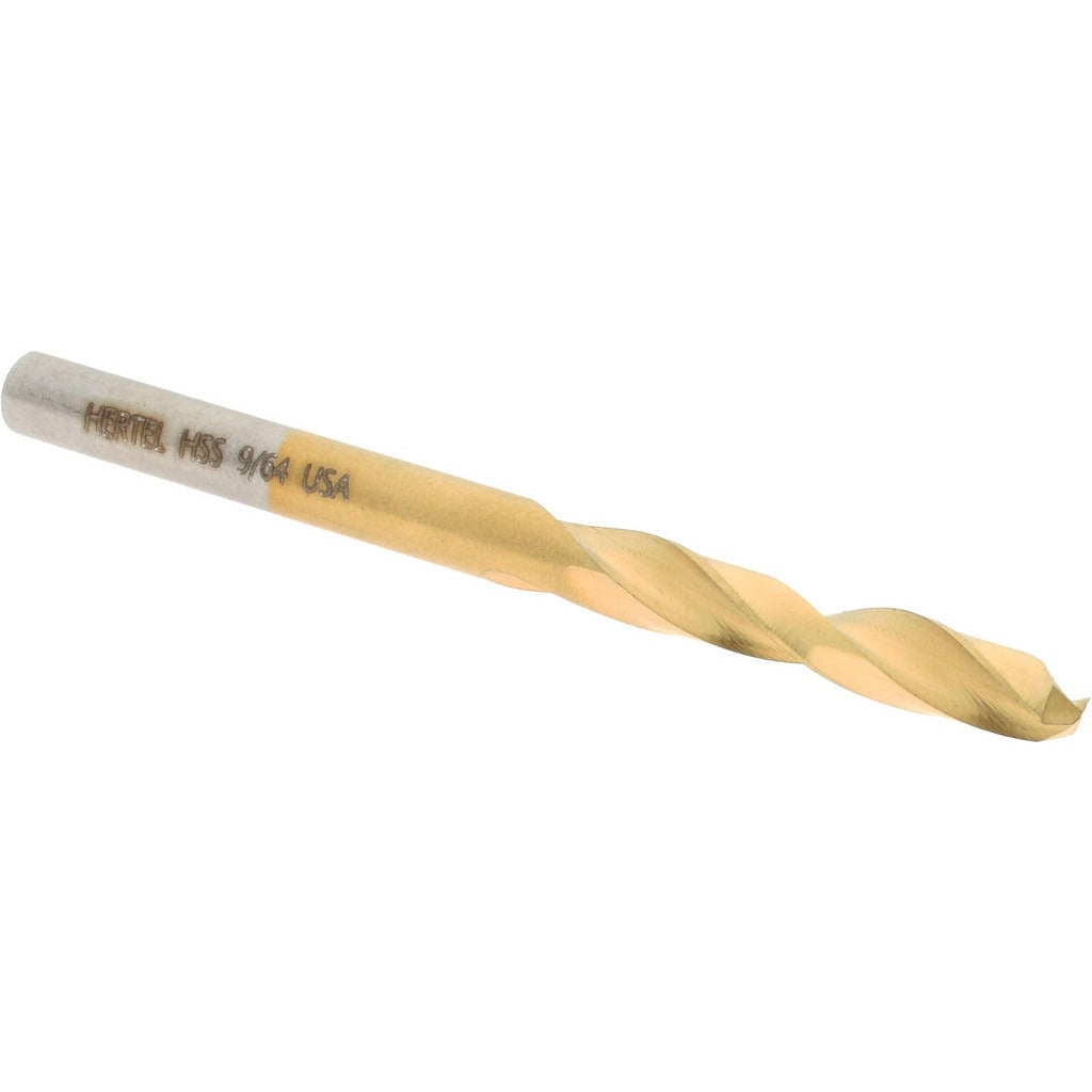 HERTEL Hertel 2386720 9/64 in Screw Machine Drill Bit Tin Hss