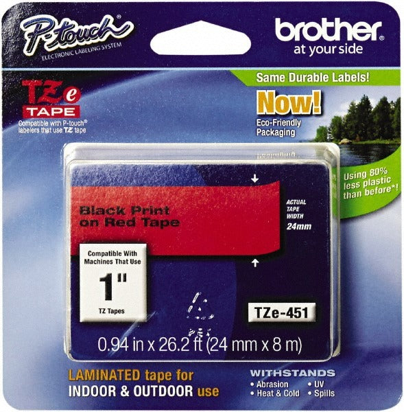BROTHER Brother TZE451 Tape Cassette 1 in X 26.2 Ft Red