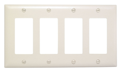 Pass & Seymour TP264LA Decorator Wallplate, Unbreakable, 4-Gang