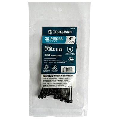 TRUGUARD Ironcube Works NL-3X100-30B Black Nylon Cable Ties 30 Pack