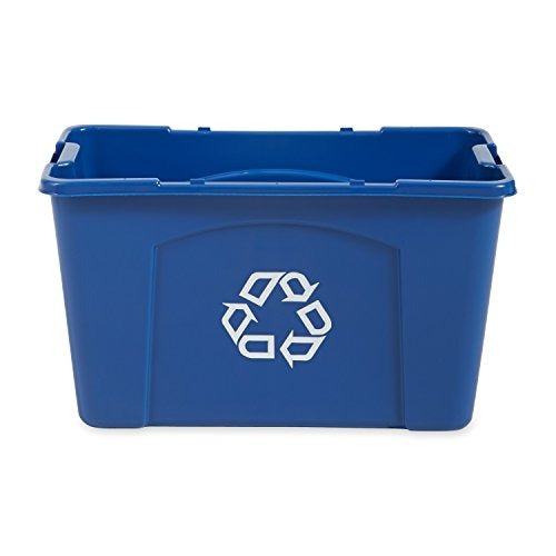 RUBBERMAID Rubbermaid FG571873BLUE 18 Gal Handle Recycled Box With Universal Symbol (18 Gal)