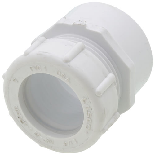 Lasco D113-212 1-1/2 x 1-1/4 PVC DWV Male Trap Adapter with Plastic Nut Spigot x Slip Replacement P103P-212