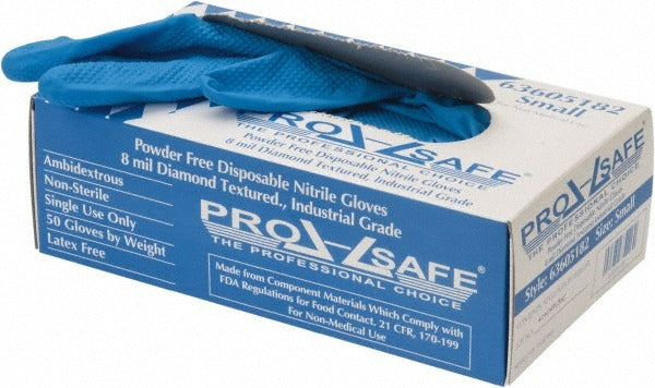 PRO-SAFE Pro-safe GL6BLD-8PFS Nitrile Gloves 8 Mil Small 50 Pack