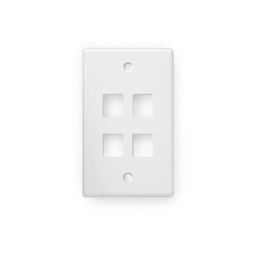 WIREPATH Wirepath PLATE-4-WH 4-port Keystone Faceplate White