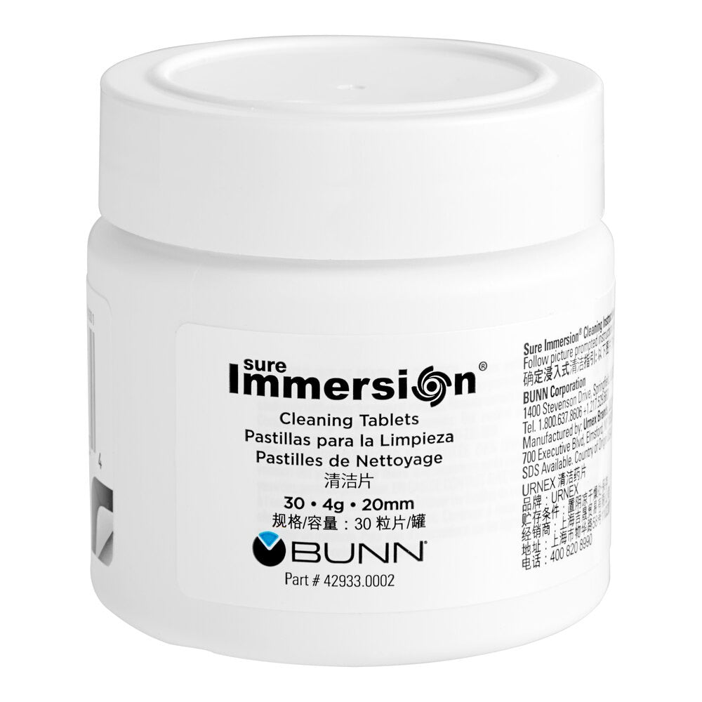BUNN Bunn BUN429330002 Sure Immersion Cleaning Tablets 4 g x 30 Pack