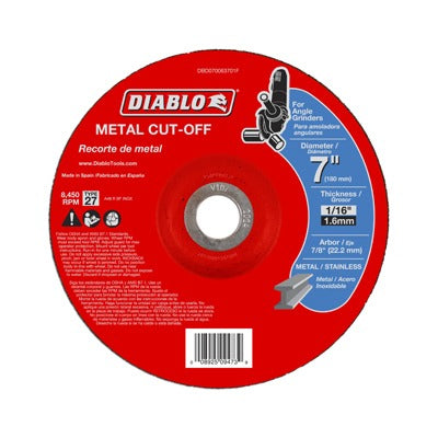 DIABLO Freud DBD070063701F Metal Cut-off Disc 7in Type 27 25-pack