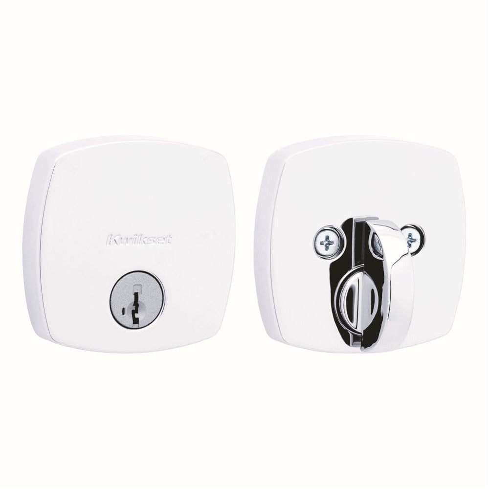 KWIKSET Kwikset 258MDT-26S.STRKP Smartkey Deadbolt Bright Chrome