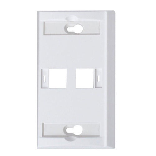 WIREPATH Wirepath PLATE-ID-2-WH 2-port Keystone Faceplate