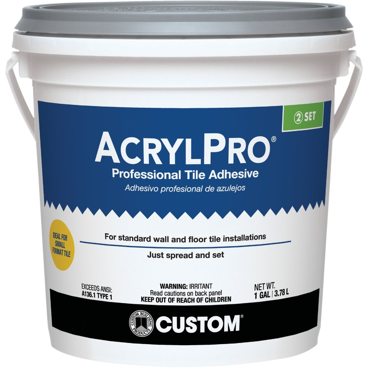 CUSTOM BUILDING PRODUCTS Acrylpro ARL40001-2 Ceramic Tile Mastic Adhesive 1 Gallon