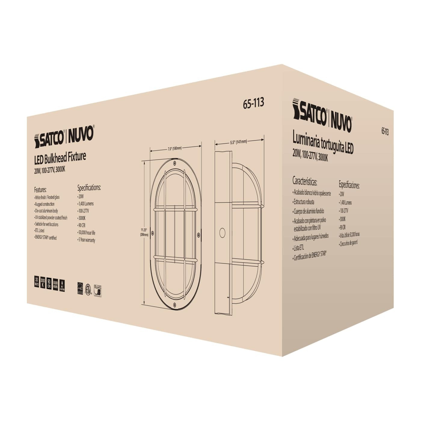 SATCO-NUVO Satco-Nuvo 65/113 20W LED Bulk Head (11.25 in) 65/113
