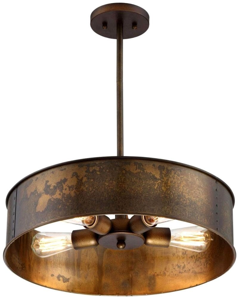 SATCO Satco 60-5894 Kettle 4-light Pendant 20 Inch Weathered Brass