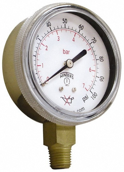WINTERS Winters PWL2720 Cylinder Pressure Gauge 0-30 Psi Brass