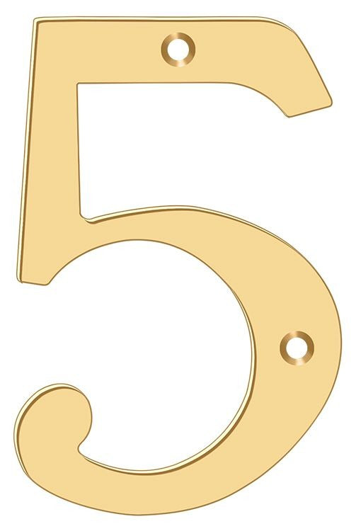 DELTANA Deltana RN6-5 Solid Brass House Number 6 Lifetime Brass